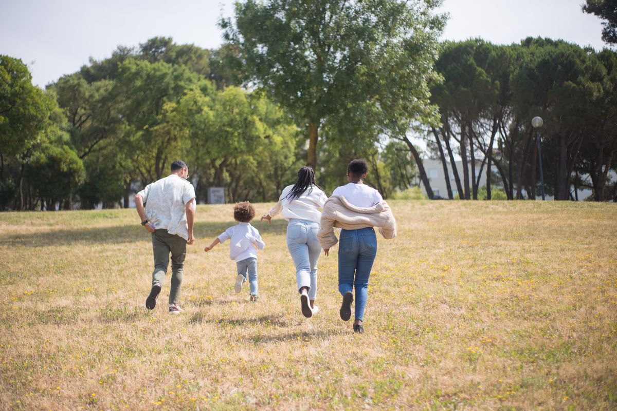 Stockfoto bij familie