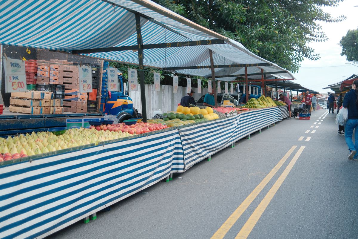 Stockfoto bij markt
